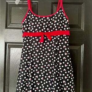 Disney Minnie Mouse Black and Red Polka Dot Pinup Style One Piece Swimsuit